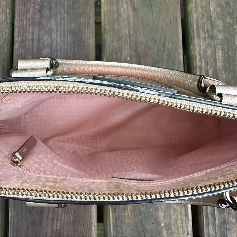 Kate Spade Wellesley Rachelle Satchel Rose‎ Gold Pebbled Leather Purse Handbag